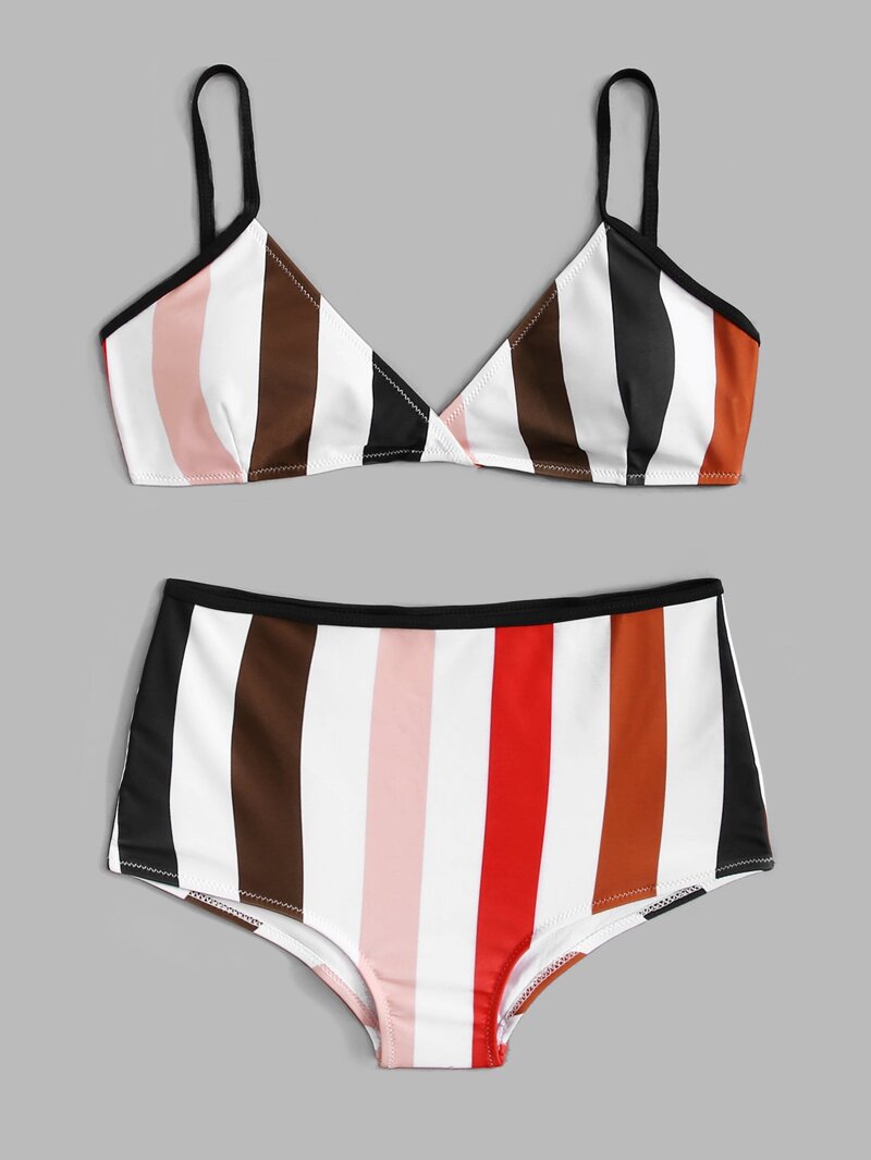 

Striped Bikini Set, Multicolor
