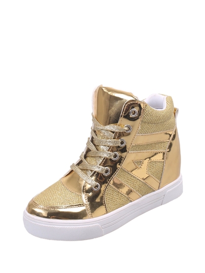 high top hidden wedge sneakers