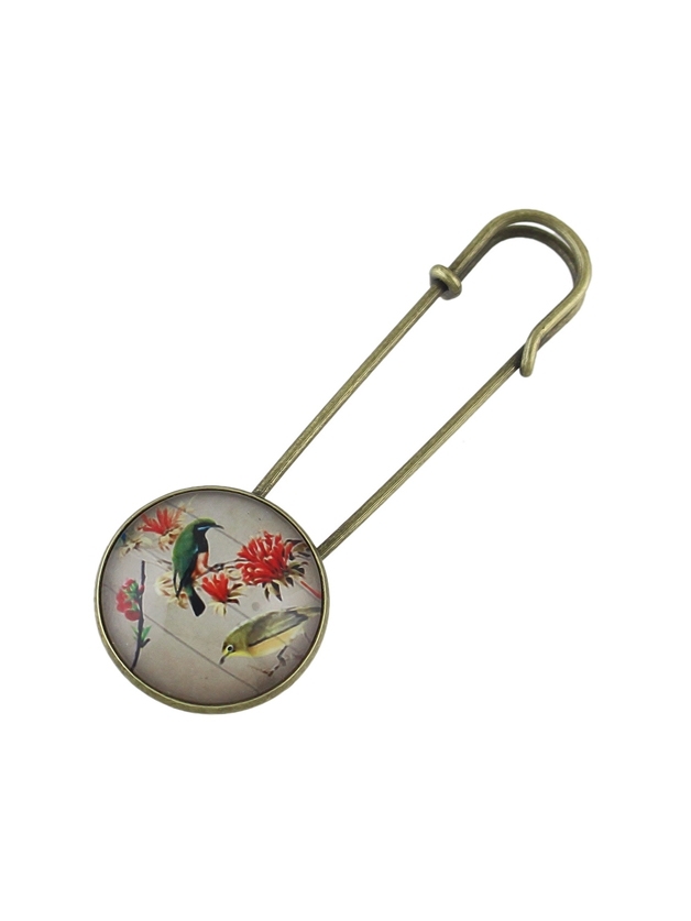 

3 Vintage Style Colorful Butterfly Bird Pattern Brooches Pin