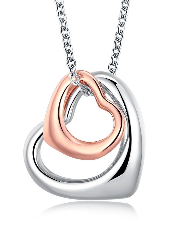 

Open Heart Pendant Chain Necklace, Silver