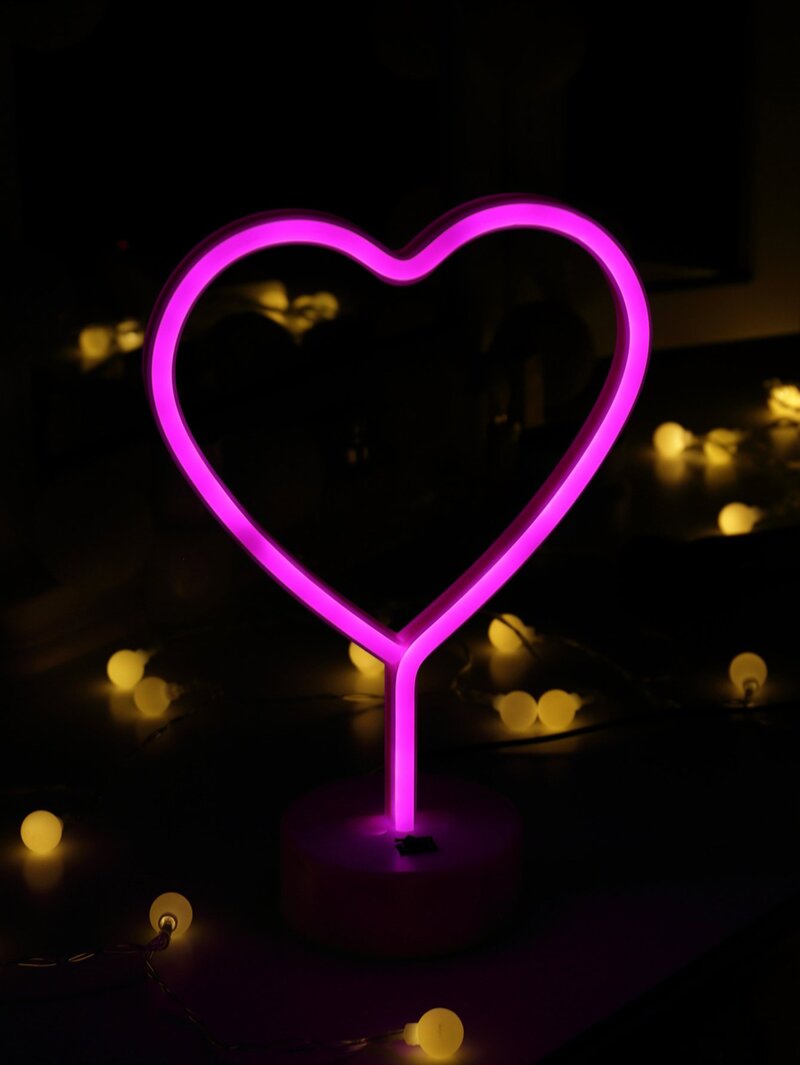 Neon Heart Shaped Table Lamp
