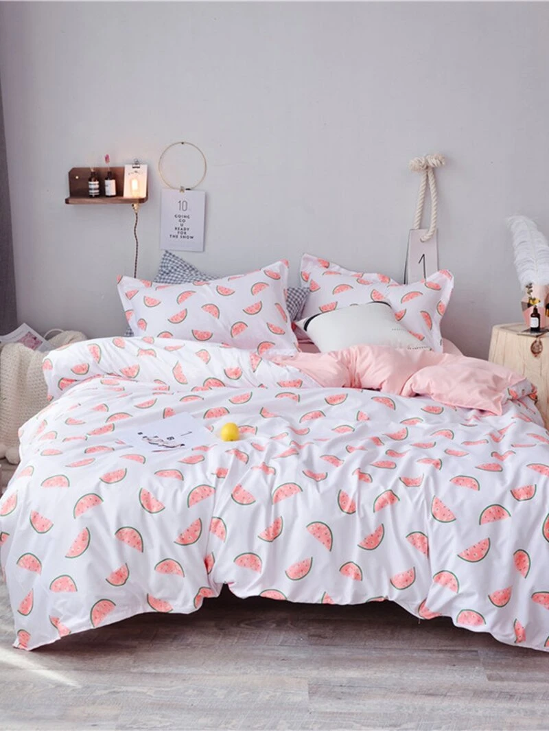 Watermelon Print Duvet Cover 1pc Romwe