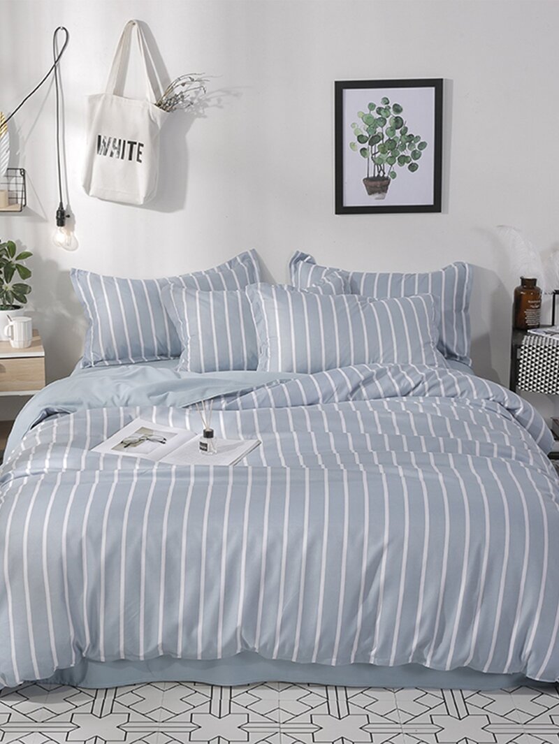 

Striped Print Sheet Set, Blue