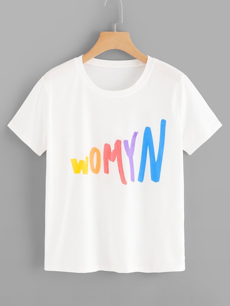 

Letter Print Tee, White