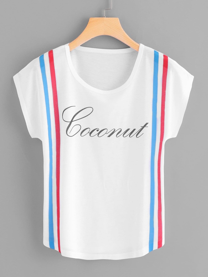 

Letter Print Tee, White
