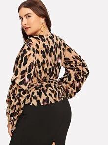 SHEIN Blusa cruzada animal print - Multicolor - Ver 2