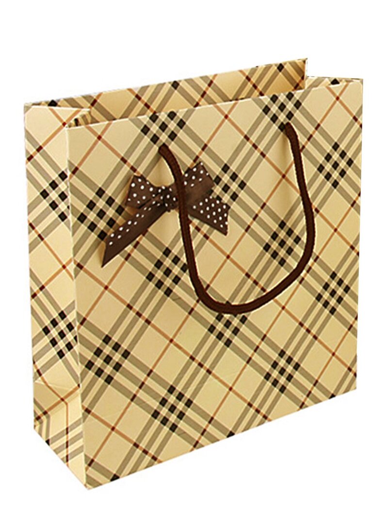 

Plaid Pattern Oversized Paper Bag, Multicolor