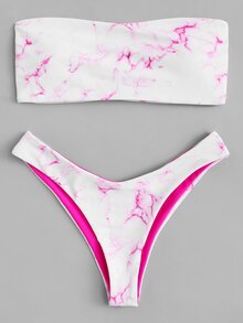 Marble Print Bikini Set