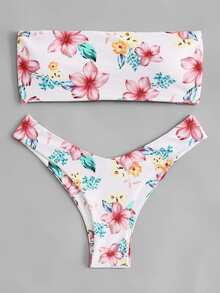 Flower Print Bikini Set