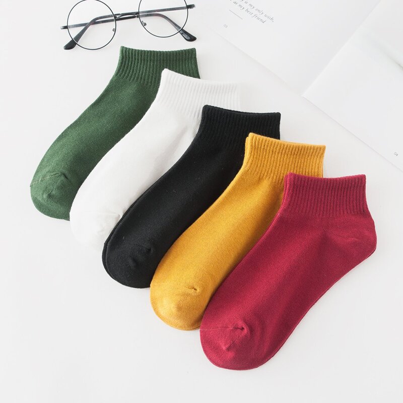 

Plain Socks 5pairs, Multicolor