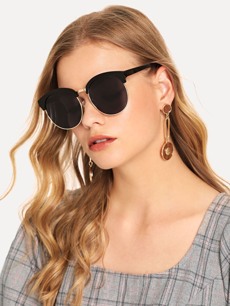 

Flat Lens Sunglasses, Black