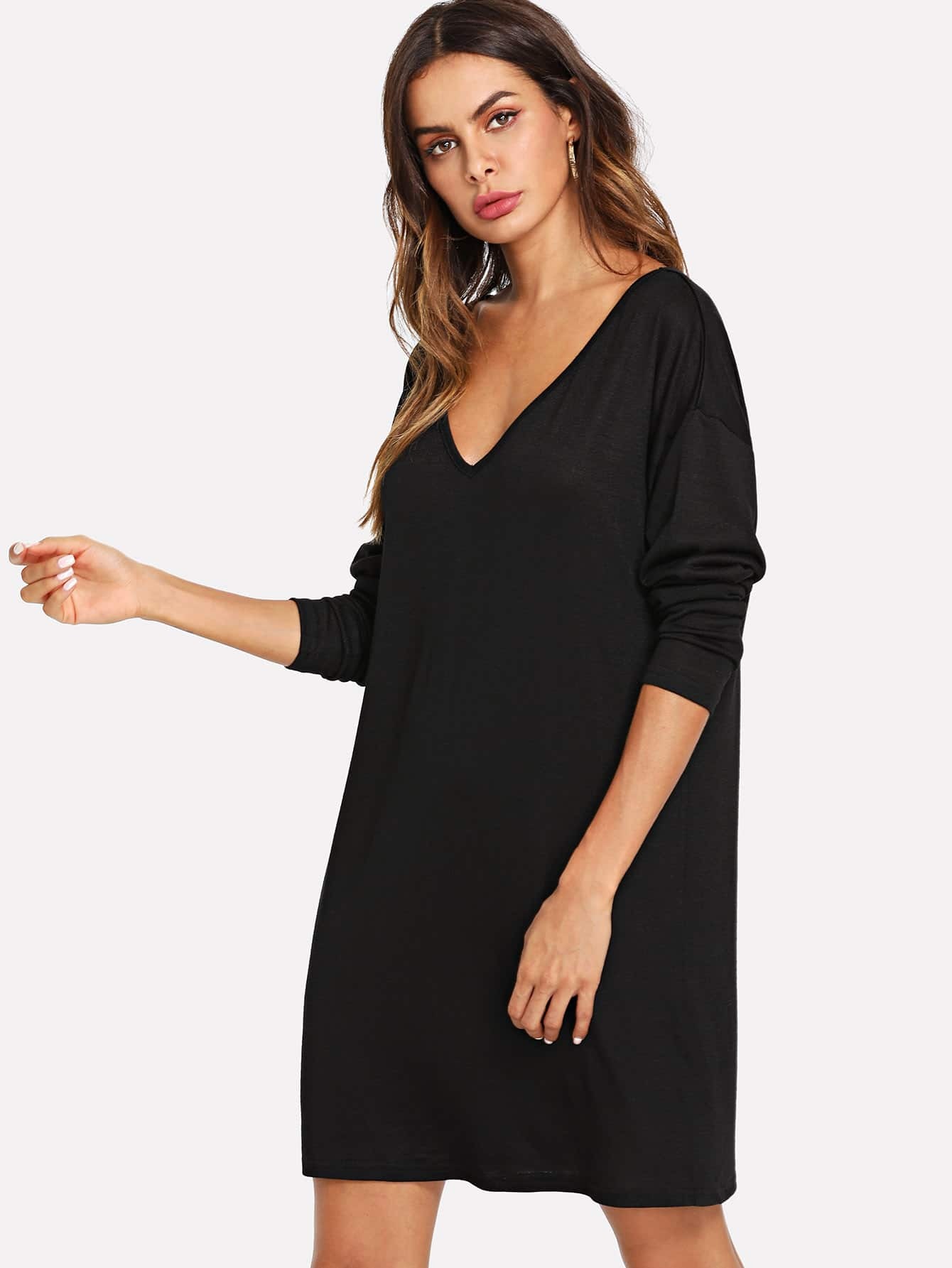 Robe tshirt avec col V SHEIN France