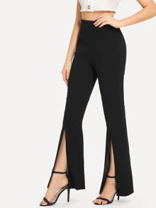 SHEIN Split Solid Flare Pants