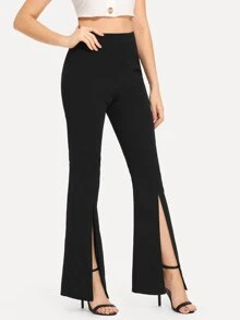 SHEIN Split Solid Flare Pants