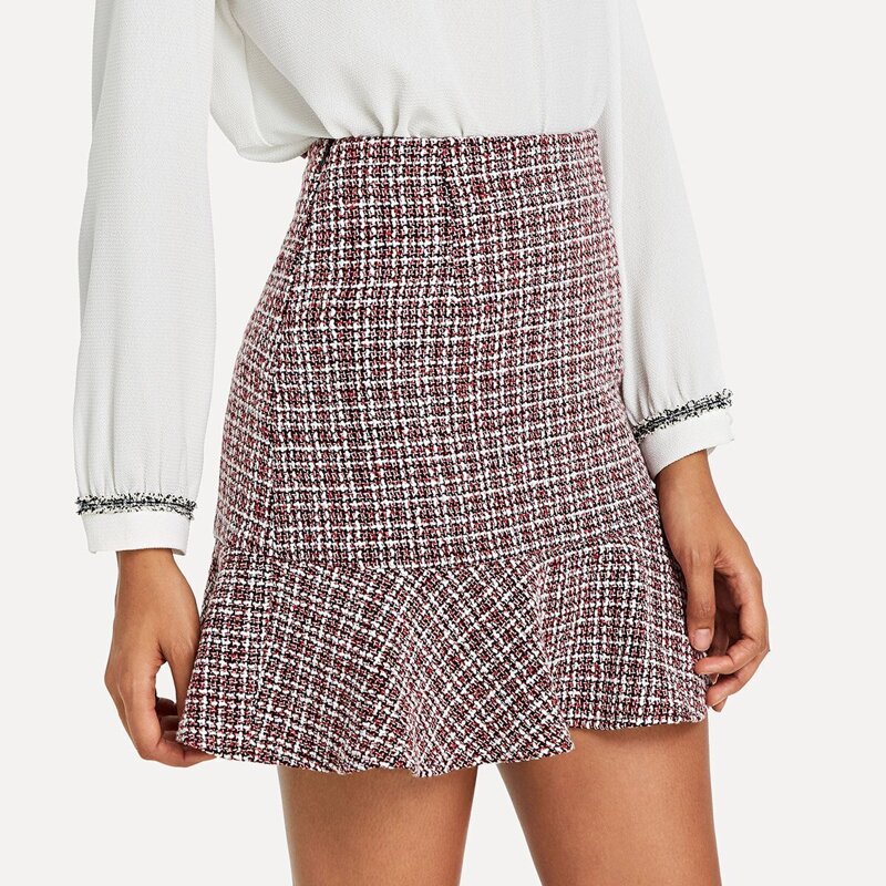 

Ruffle Hem Bodycon Skirt, Multicolor