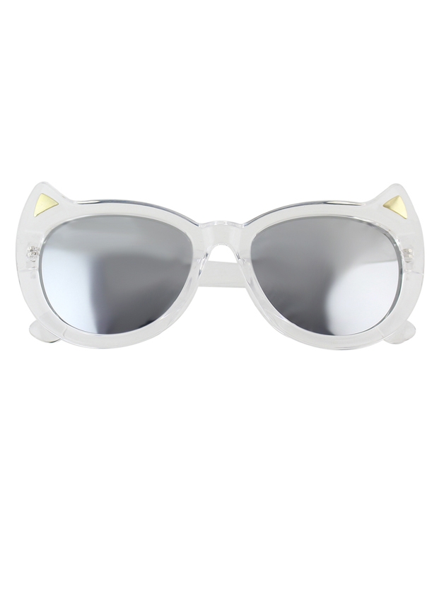 

Silver Oversized Cat Sunglasses With Free Glasses Case