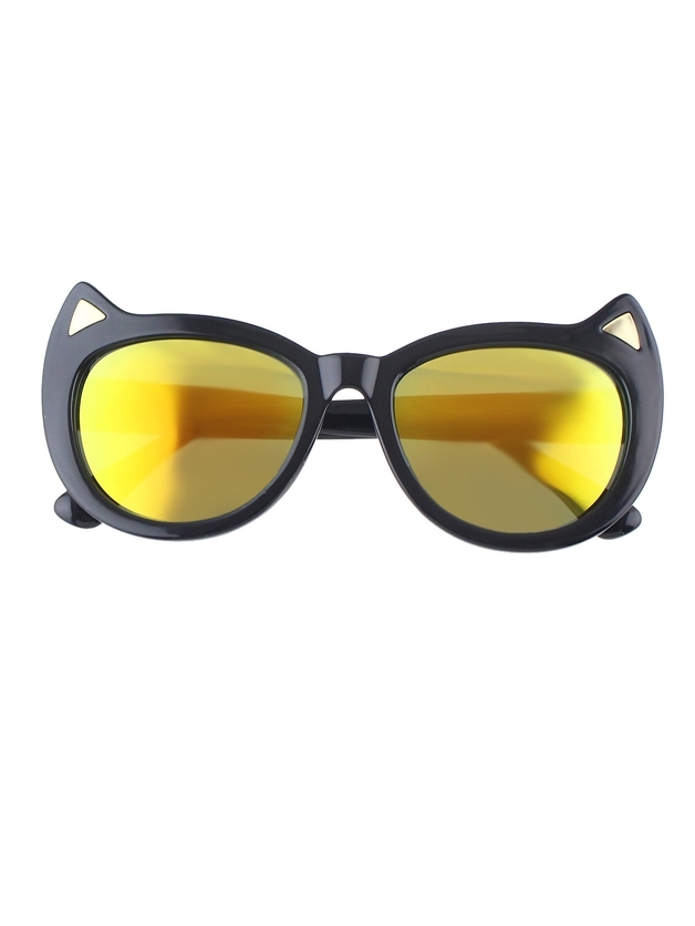 

Yellow Oversized Cat Sunglasses With Free Glasses Case