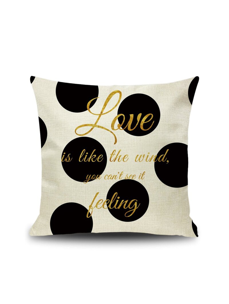

Dot & Letter Pattern Pillowcase, Multicolor