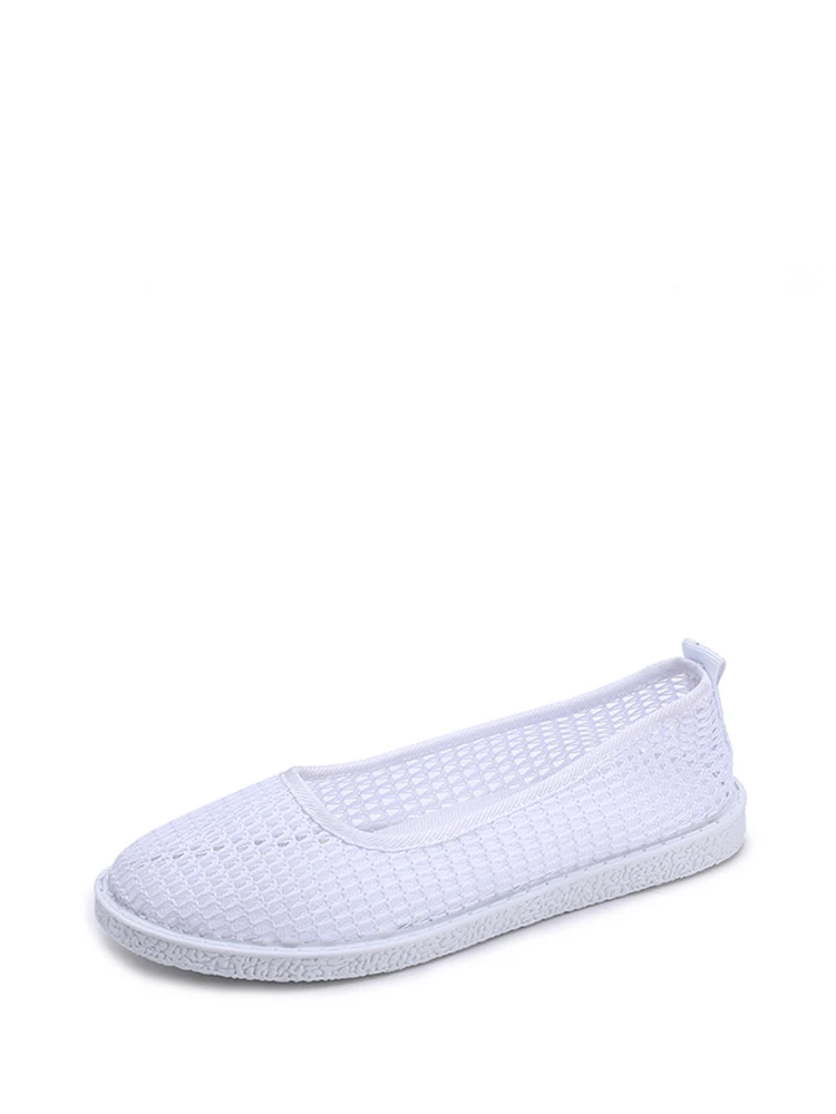 Einfarbige flache Schuhe mit Netzstoff Einfarbige flache Schuhe mit Netzstoff