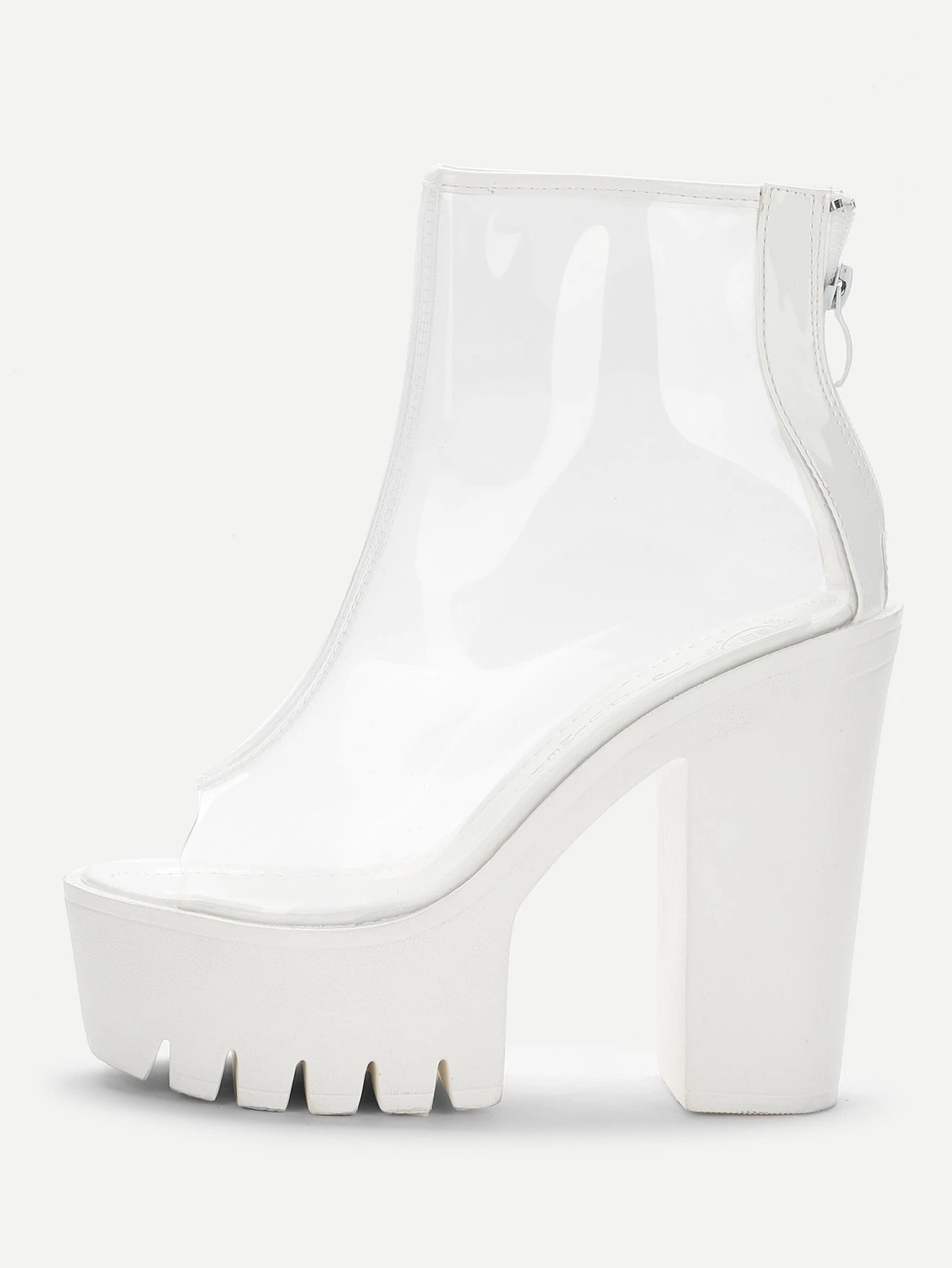 black heels with zipper in back