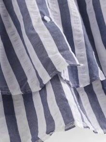 Chemisier à manches pattes asymétrique à rayures