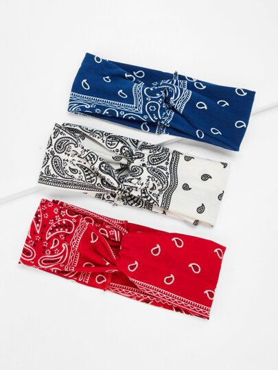 Paisley Print Headband 3pcs