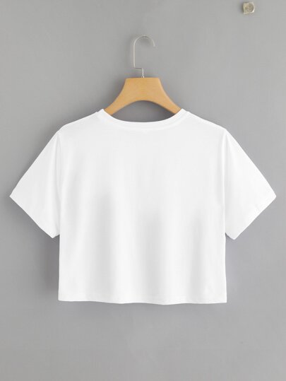 Solid Basic Crop Tee