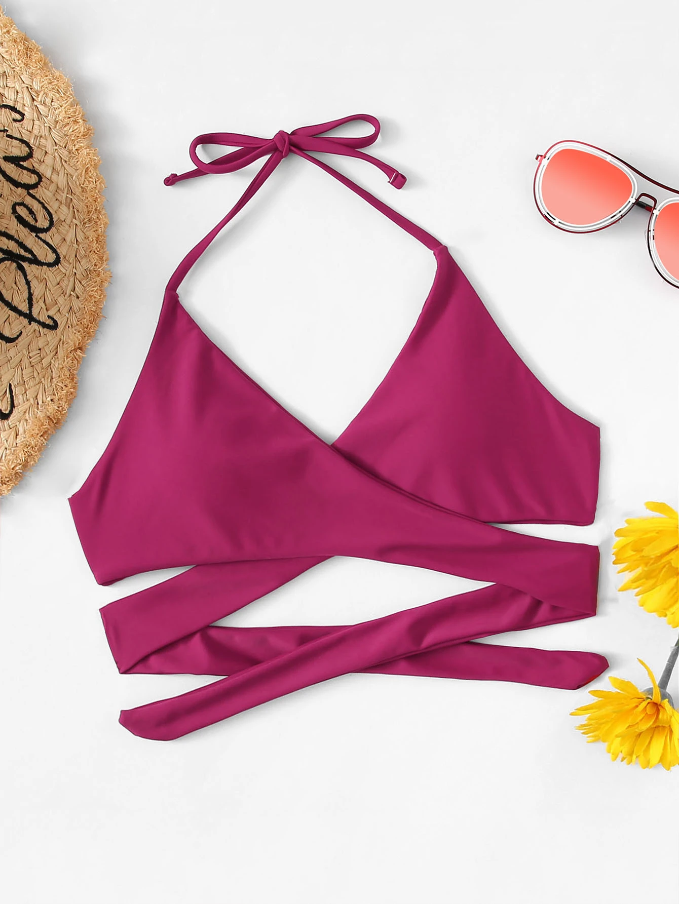criss cross wrap bikini top