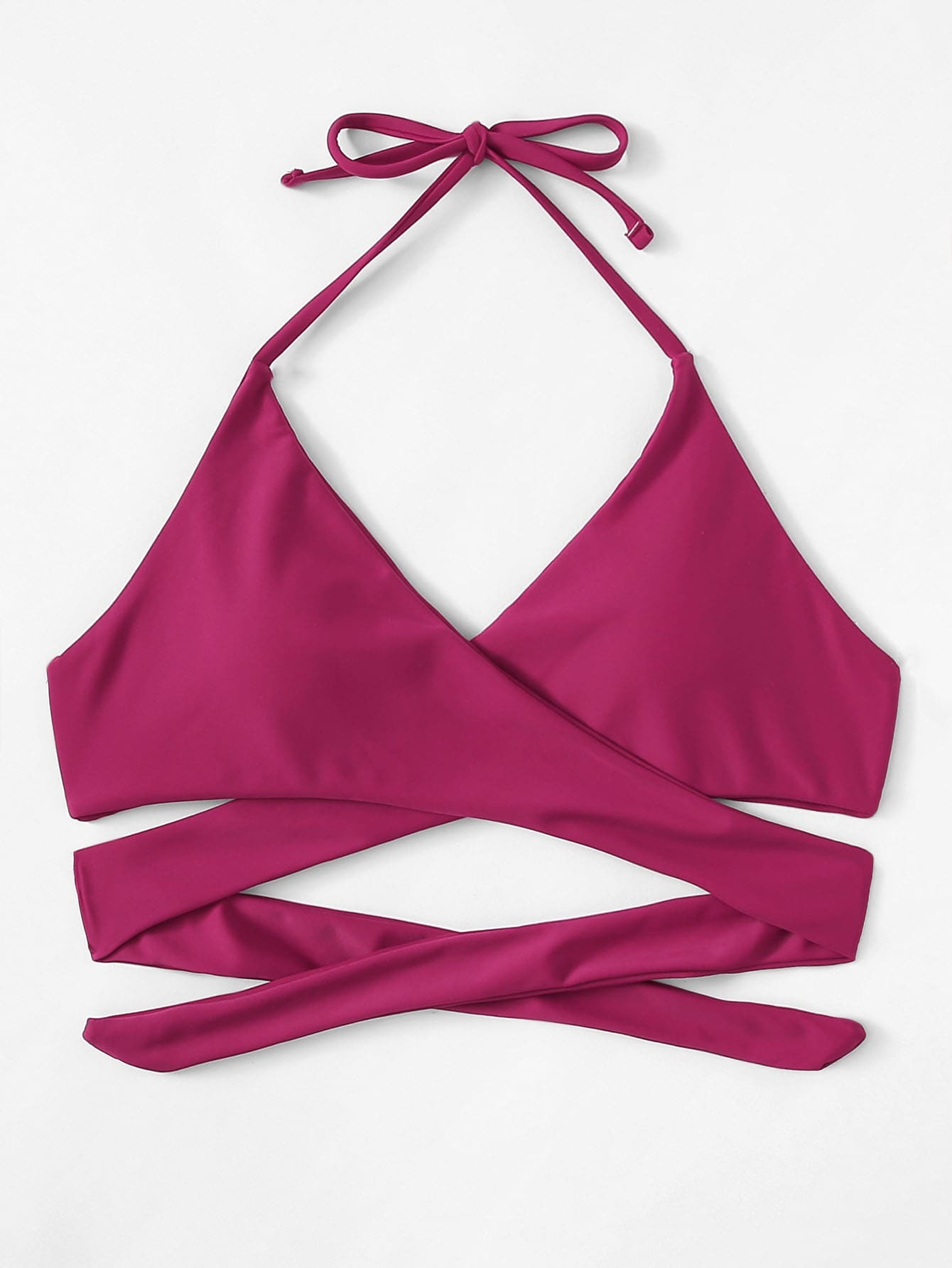 cross wrap halter bikini top