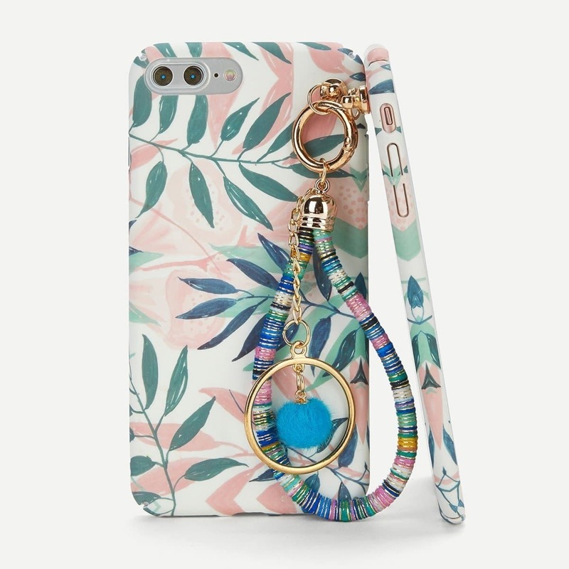 

Leaf Print Circle Pendant iPhone Case