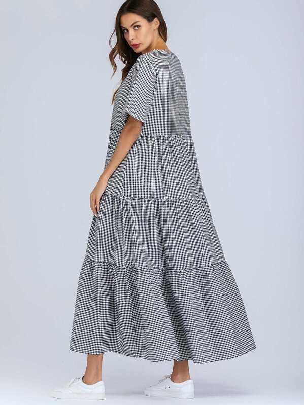 gingham maxi dress