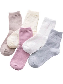 圓點圖案襪5雙 - 彩色 - 查看 2