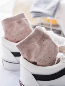 圓點圖案襪5雙 - 彩色 - 查看 4