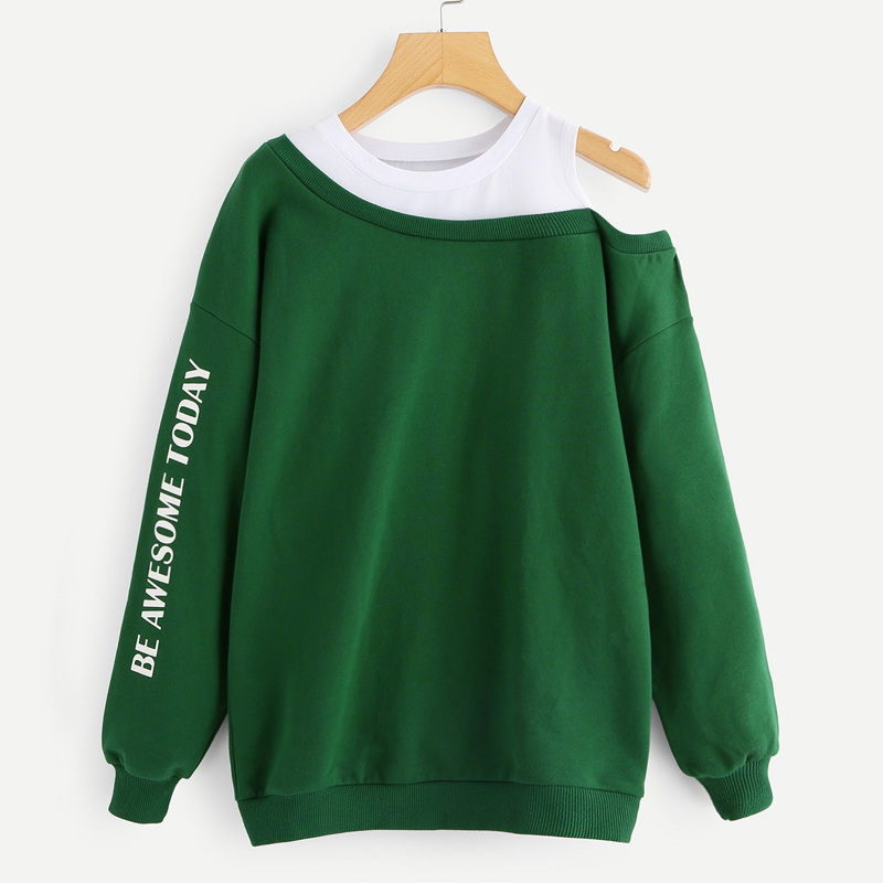 

Letter Print 2 In 1 Sweatshirt, Green