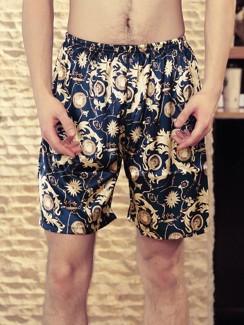 

Men Totem Print Sleep Shorts, Multicolor