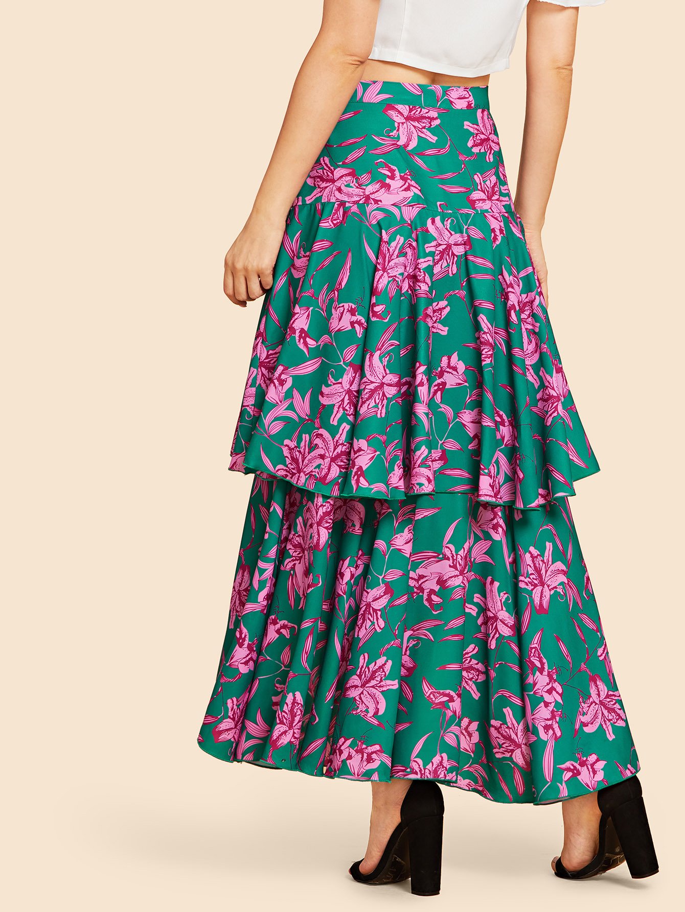 cheap layer floral print skirt for sale australia | shein