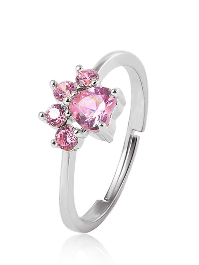 

Rhinestone Footprint Ring, Pink