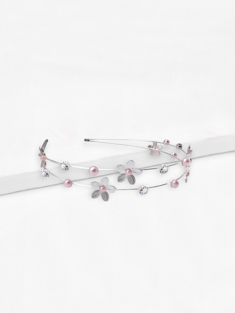 

Faux Pearl Decorated Metal Headband, Multicolor