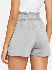 belted ruffle waist shorts