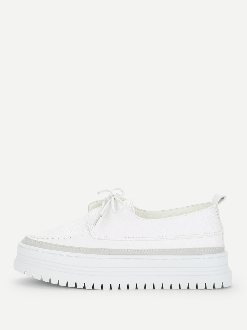 

Flatform Lace Up Shoes, White