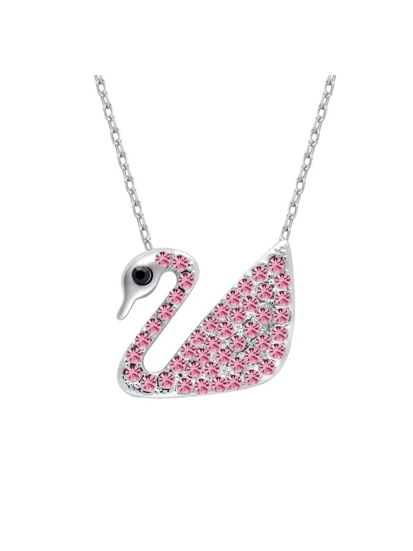 Collier plaqué or avec pendentif de cygne en strass Collier plaqué or avec pendentif de cygne en strass
