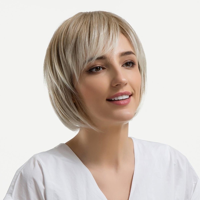 

Short Wig With Bangs 1pc, Grey