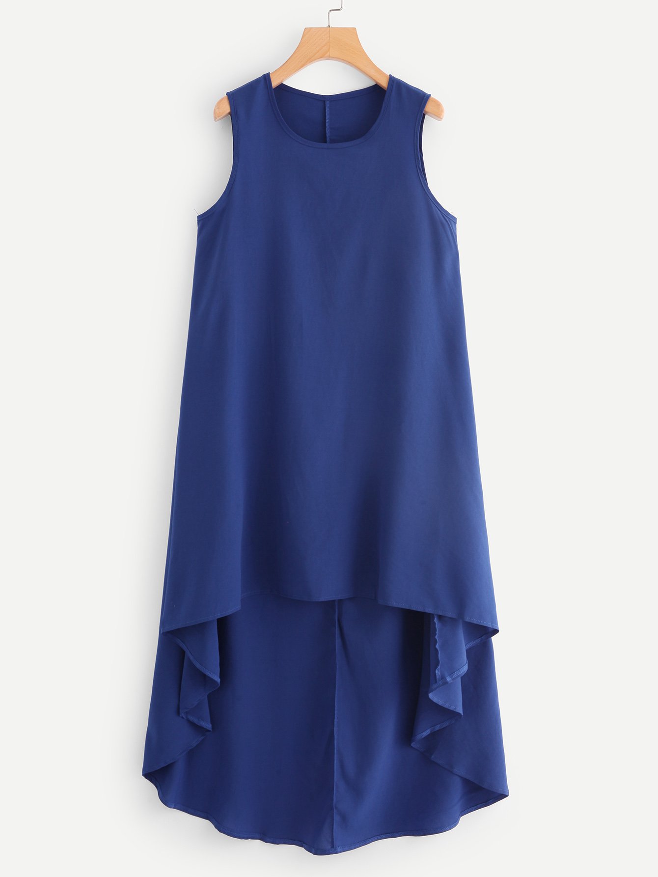 plain asymmetric hem sleeveless dress shein sheinside plain asymmetric hem sleeveless dress shein sheinside