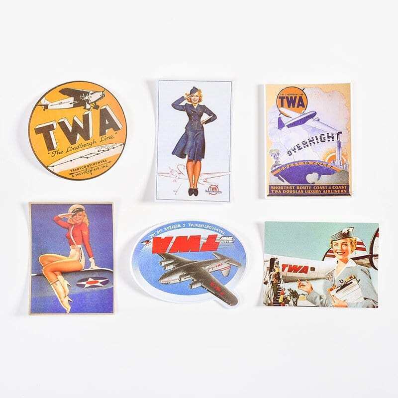 

Vintage Luggage Sticker 6pcs