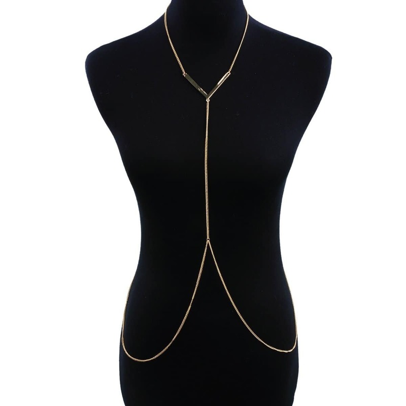 

Bar Detail Body Chain, Gold