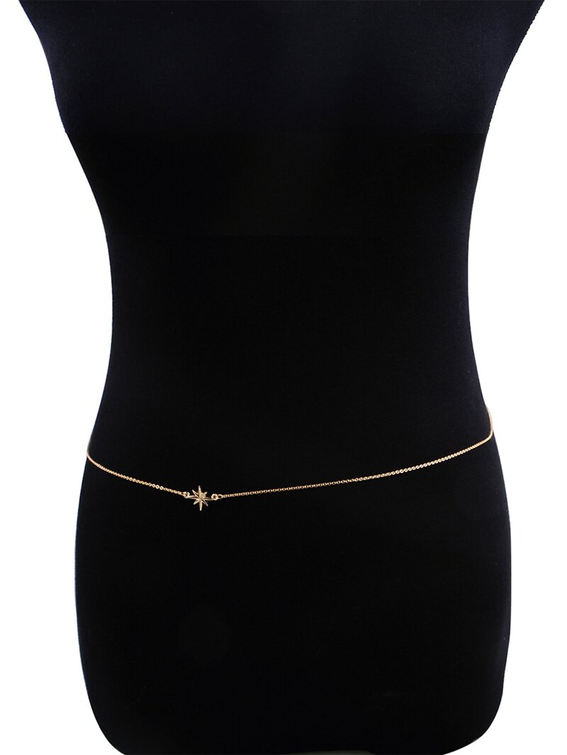 

Star Detail Waist Chain, Gold