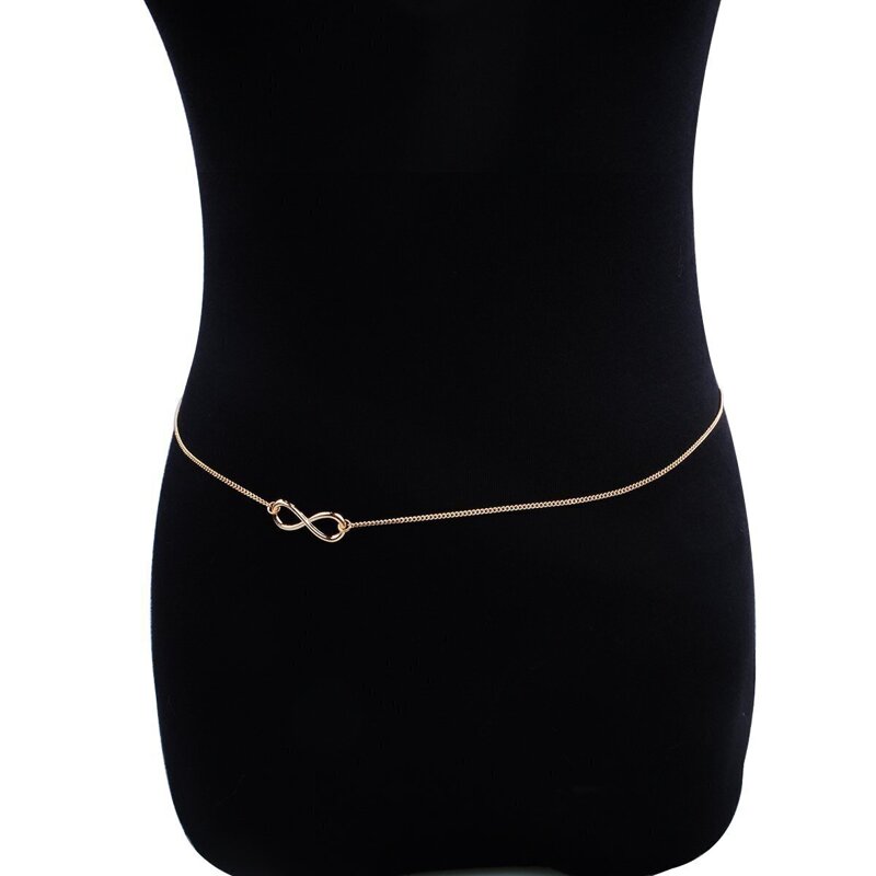 

Infinity Decorated Waist Chain, Gold