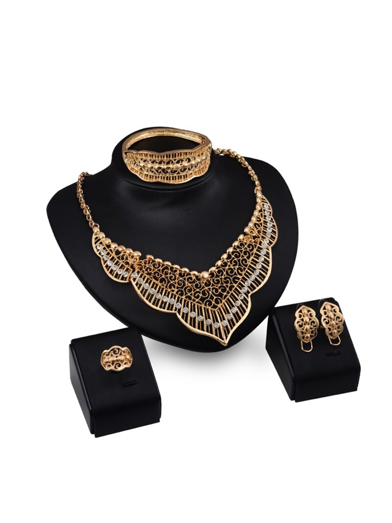 

Hollow Statement Necklace & Bracelet & Ring & Earrings