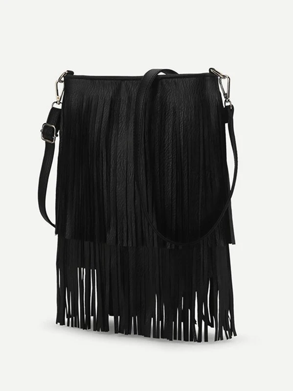 Fringe Decor Crossbody Bag