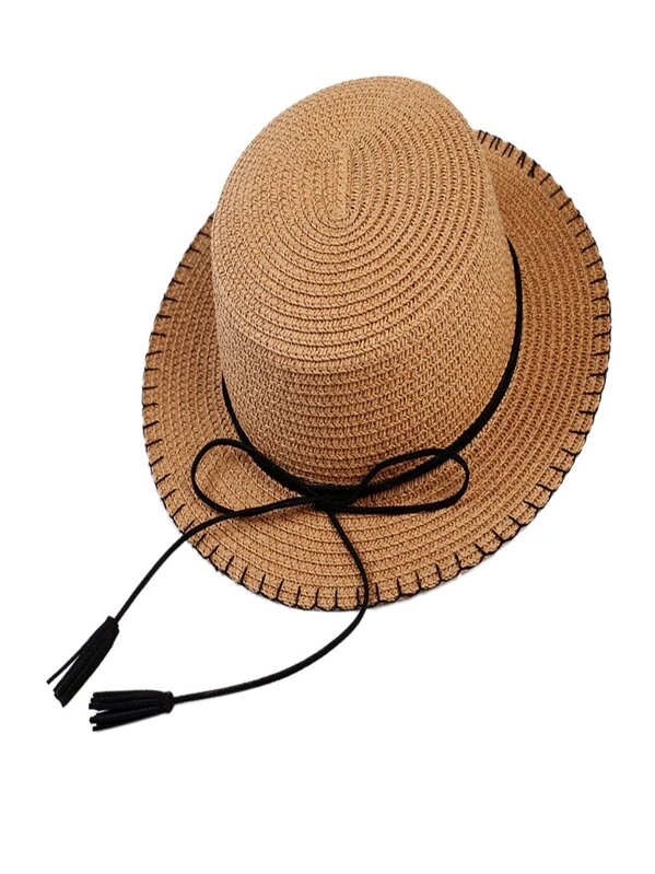 Sombrero de paja con lazo para niños y niñas,sombrero de p Sombrero de paja con lazo para niños y niñas,sombrero de p